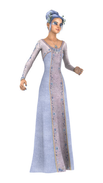 3D渲染公主的春天在白色图片下载