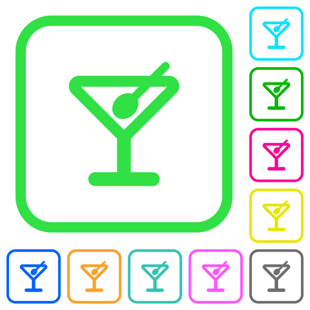 色彩鲜艳的鸡尾酒图标图标图片下载