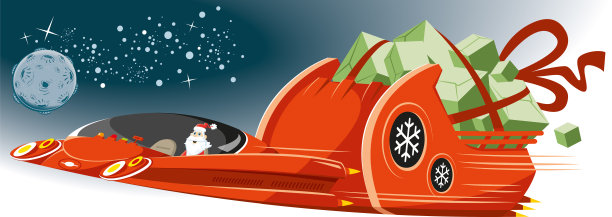 圣诞老人在路上图片下载