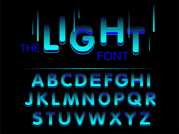 向量的现代风格化字体和字母表图片下载