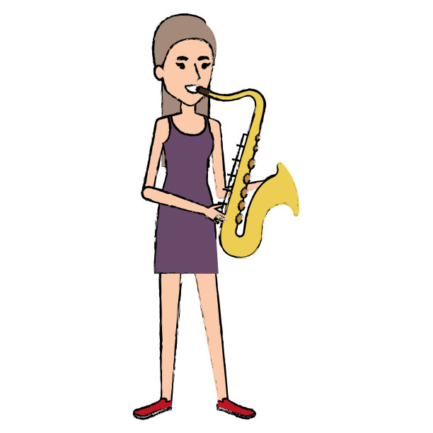 演奏萨克斯风的女人图片下载