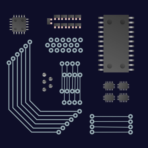 微芯片元件集。图片下载