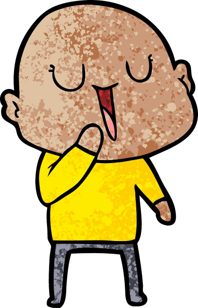 快乐的卡通秃头男人图片下载