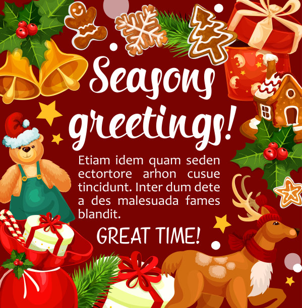 圣诞冬季佳节向量问候图片下载