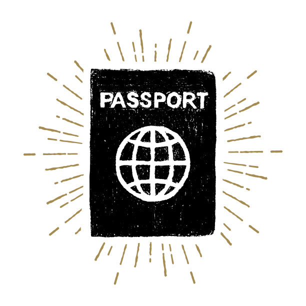 手绘护照矢量插图。图片下载