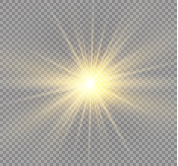 发出光的效果。星星闪耀着光芒。矢量图素材图片