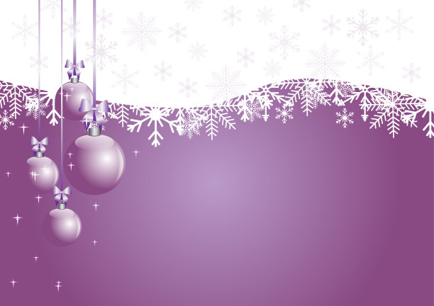 圣诞快乐新年背景，带彩球和雪花的圣诞贺卡图片下载