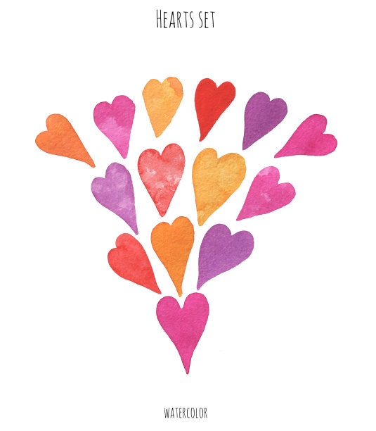 水彩与心图片下载