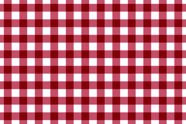 方格布桌布无缝图案在栗色和白色图片下载