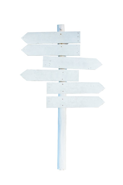 空白路标与山景图片下载