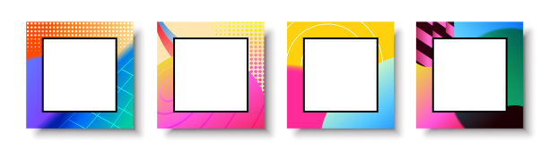 摘要现代彩色贺卡模板集图片下载