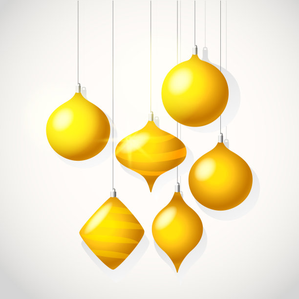 不同的圣诞装饰品clipart孤立在白色。圣诞贺卡模板图片下载