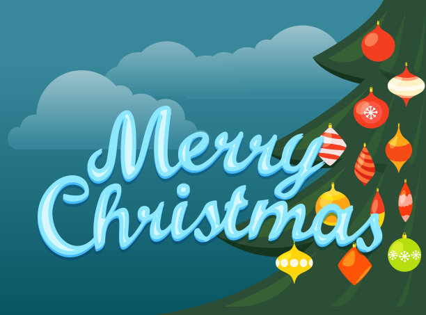 圣诞派对矢量海报。方声明图片下载