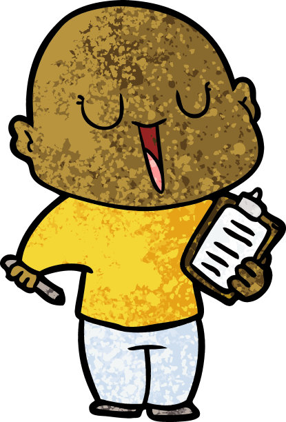 快乐的卡通秃头男人图片下载