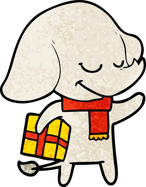 卡通圣诞大象图片下载