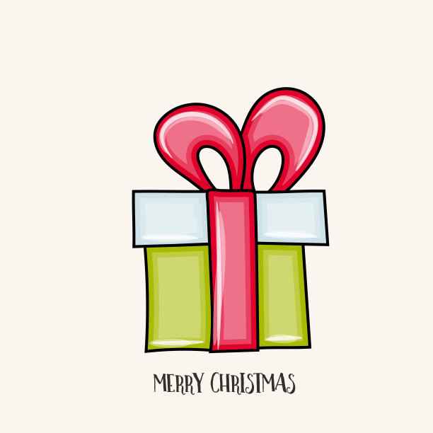 圣诞节排版与卡通礼物盒矢量素材图片下载