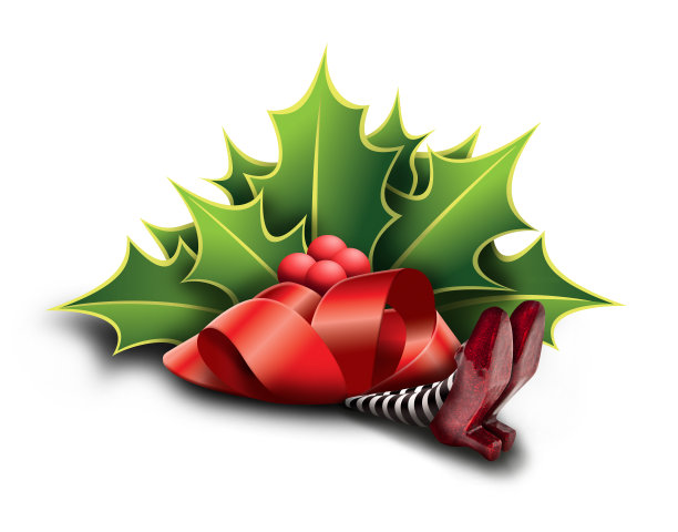 槲寄生落在小女巫的身上图片下载