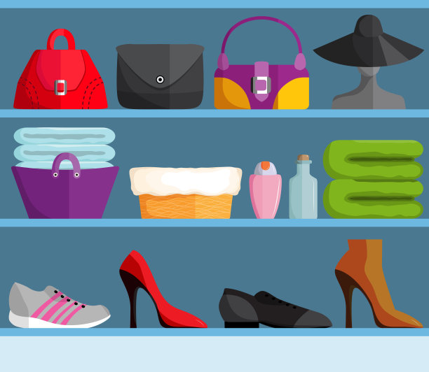 带有女性配件的货架图片下载