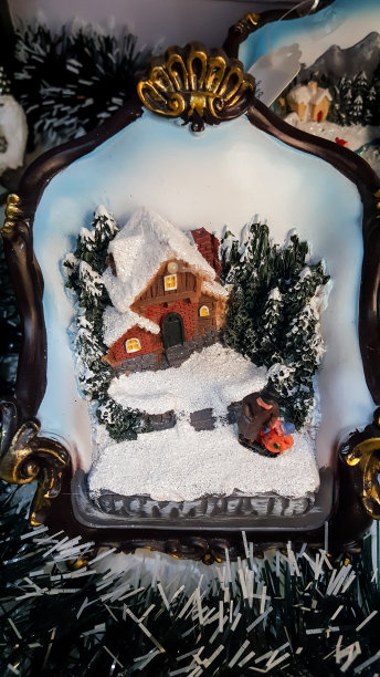 圣诞装饰一个微型圣诞场景图片下载