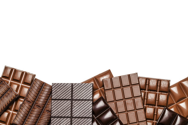 白色背景上的巧克力框图片下载