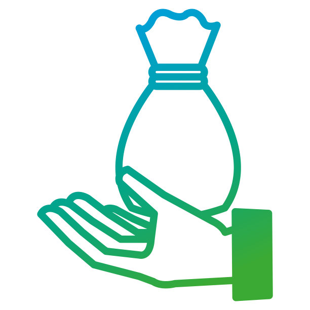 手拿钱袋孤立图标图片下载