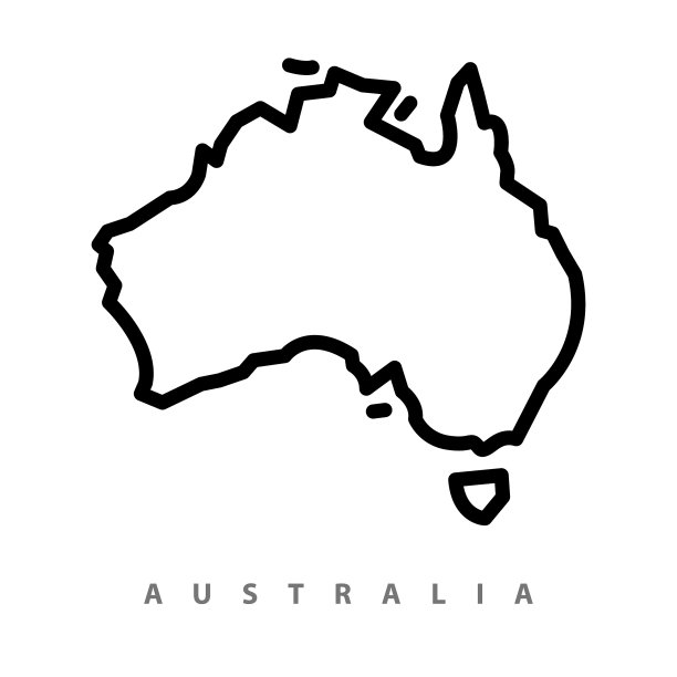 澳大利亚地图插图图片下载