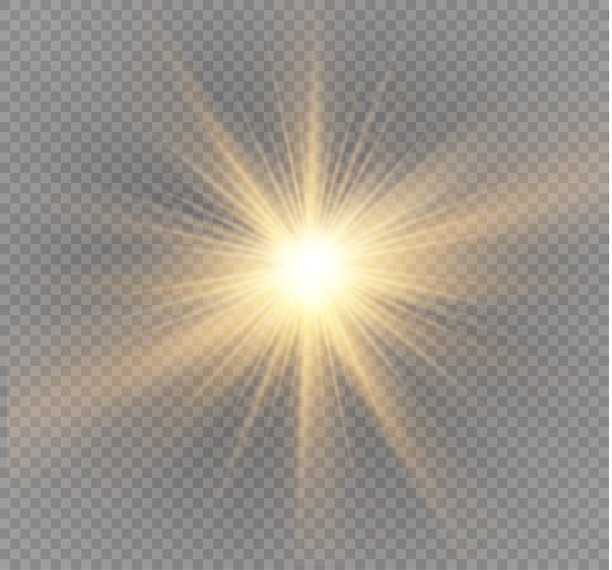 发出光的效果。星星闪耀着光芒。矢量图素材图片