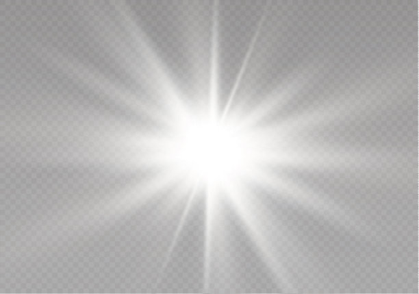 发出光的效果。星星闪耀着光芒。矢量图素材图片