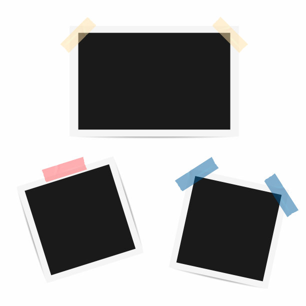 空白的相框。带胶带的复古镜框图片下载