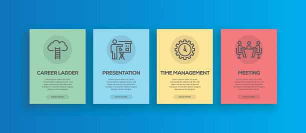 矢量插图的应用程序屏幕和web概念。职业生涯Ladder-Presentation-Time管理层会议图片下载