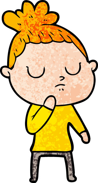 卡通平静的女人图片下载