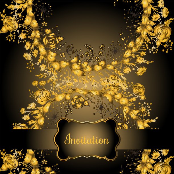 复古向量卡与金色圆形框架的花园玫瑰在米色的背景。维多利亚时代的风格图片下载