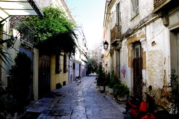 希腊雅典的中世纪街道图片下载