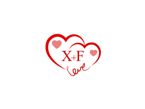 XF初始婚礼请柬，爱情图标模板向量图片下载