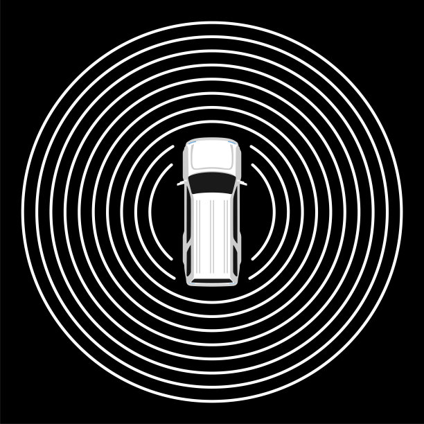 自动驾驶汽车俯视图。自己驾驶车辆。图片下载