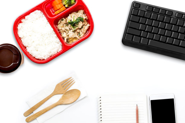 送餐服务:企业送餐的快递理念，可通过摩托车在家或办公室在线订购，并预留文字和标识的空间。图片下载