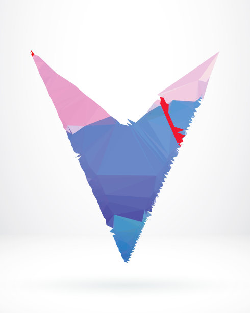 抽象V形多边形图形设计元素图片下载