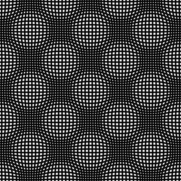 抽象无缝几何图案与编织装饰。简单的黑白线性波浪条纹纹理。向量图片下载
