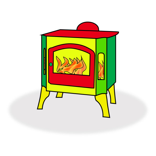 卡通风格的壁炉图标。矢量圣诞炉插图孤立在白色的背景图片下载