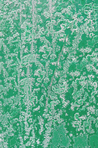 旧金属绿白霜和干漆片的纹理，抽象的背景，复古，图片下载