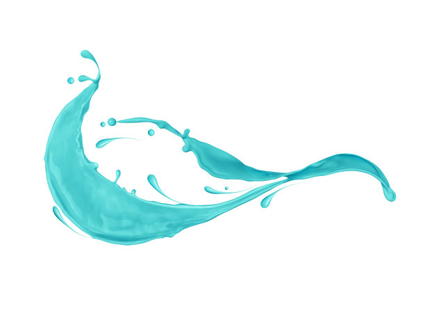 蓝色颜料的飞溅孤立在白色的背景上图片下载