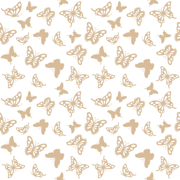 豪华无缝图案与金色蝴蝶。图片下载