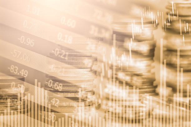 股票市场财务指标分析的指数图LED。摘要股票市场数据交易概念。股票市场金融数据交易图形背景。全球金融图分析概念。图片下载