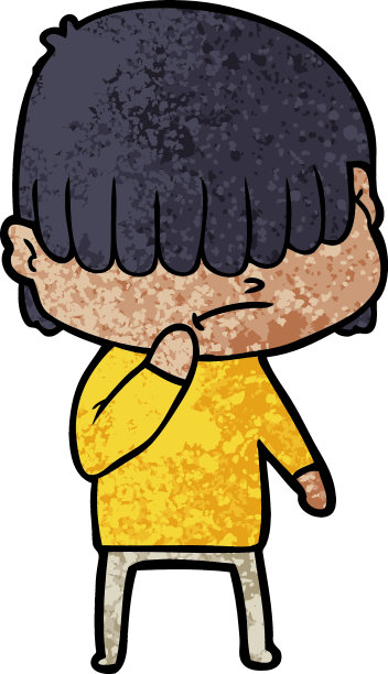 头发蓬乱的卡通男孩图片下载