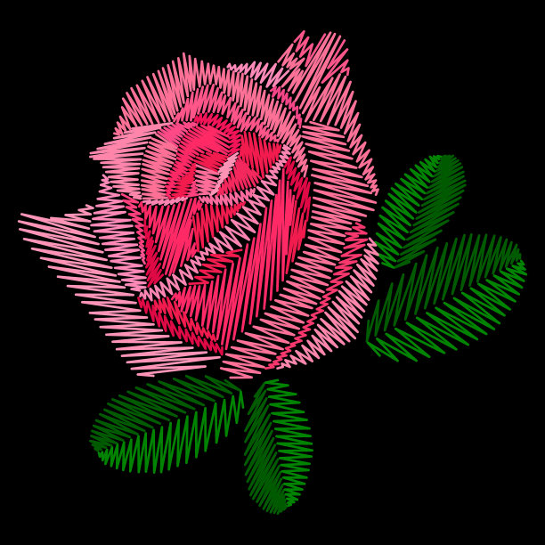 装饰刺绣玫瑰。图片下载