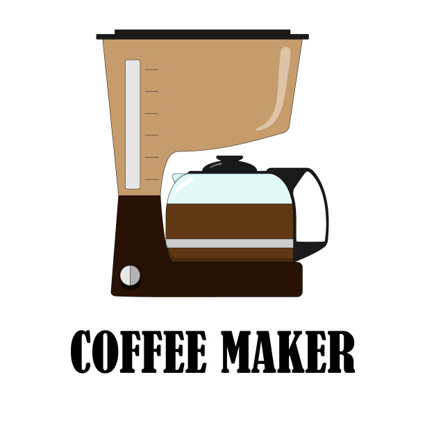 彩色矢量插图的咖啡机。图片下载