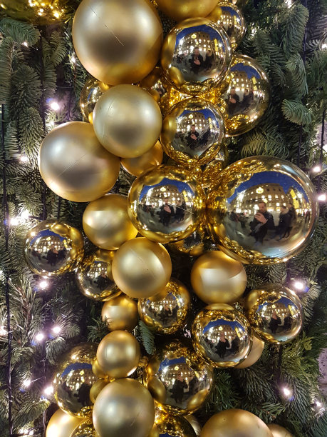 黄金圣诞球图片下载