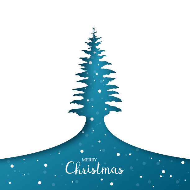 圣诞树纸艺贺卡矢量素材图片下载