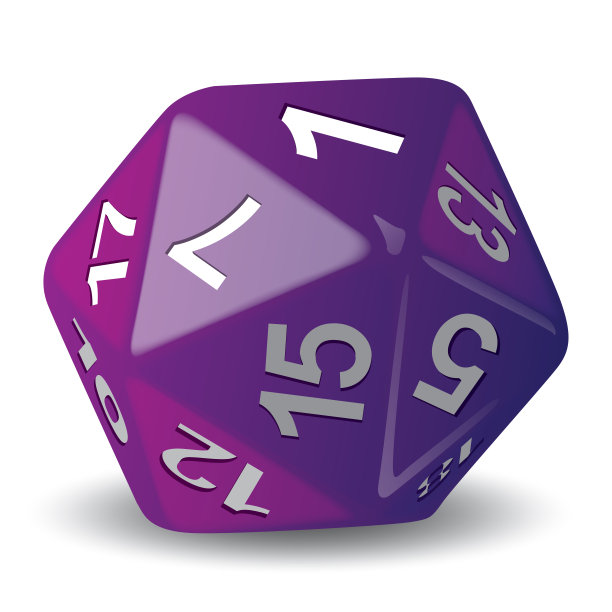 插图对象为20面紫色，用于角色扮演游戏、游戏件。理想的目录游戏说明图片下载