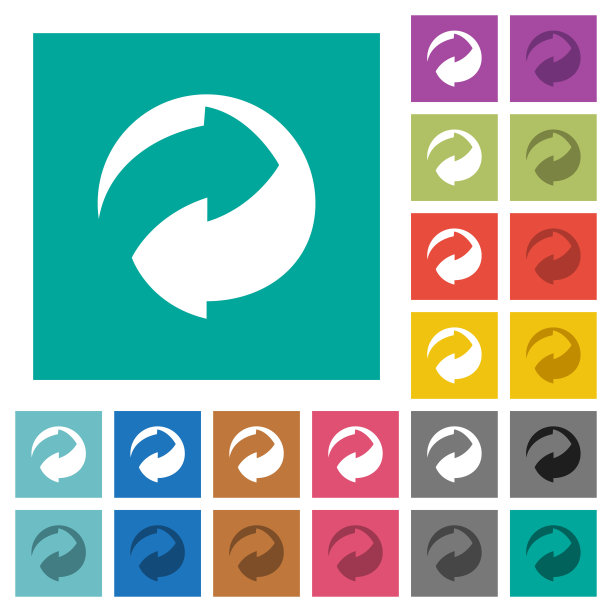 生态包装符号方形扁平多色图标图片下载